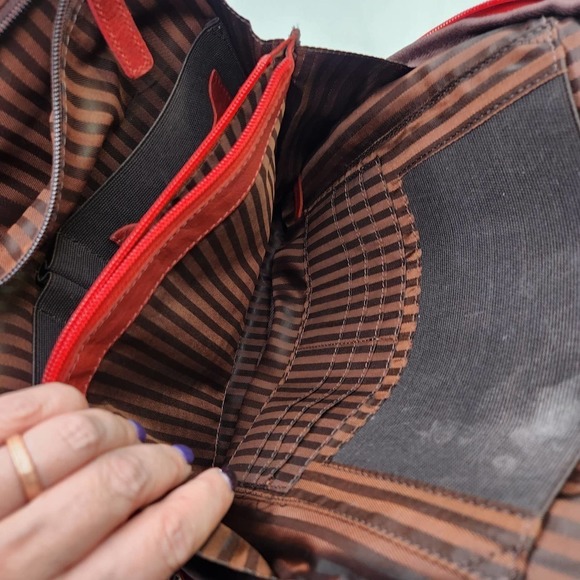 Jack Georges American Brand Leather Backpack Voyager Style Red Backpack Purse - Picture 9 of 12